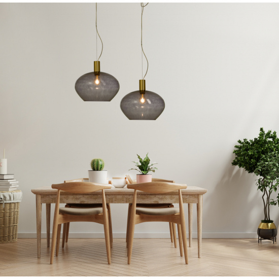 BELL taklampa 35cm, matt m�ssing/r�k