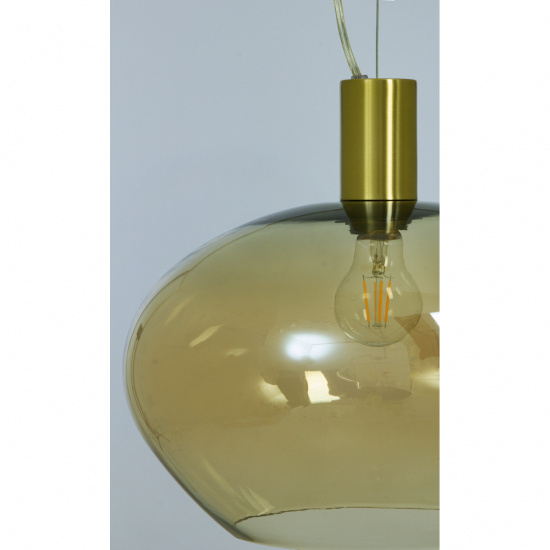 BELL taklampa 35cm, matt m�ssing/amber