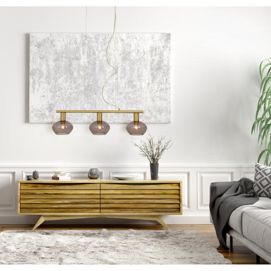 BELL taklampa 3:a rak, matt m�ssing/r�k