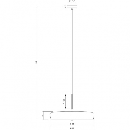 ETA taklampa, vit - 45cm