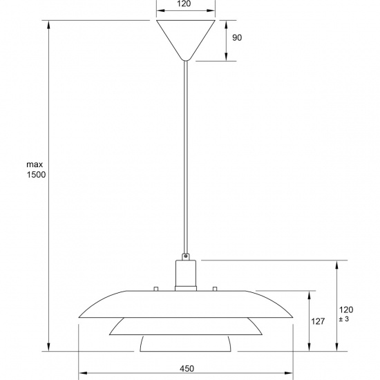 EPSILON taklampa, svart