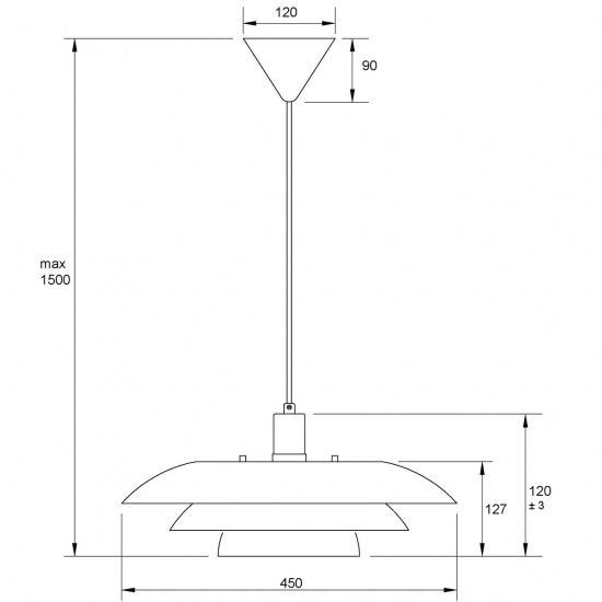 EPSILON Taklampa, Matt m�ssing - Diameter 45cm