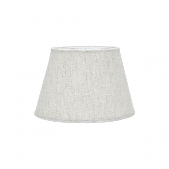 Oval Lampsk�rm, Lin Natur/vit 15cm