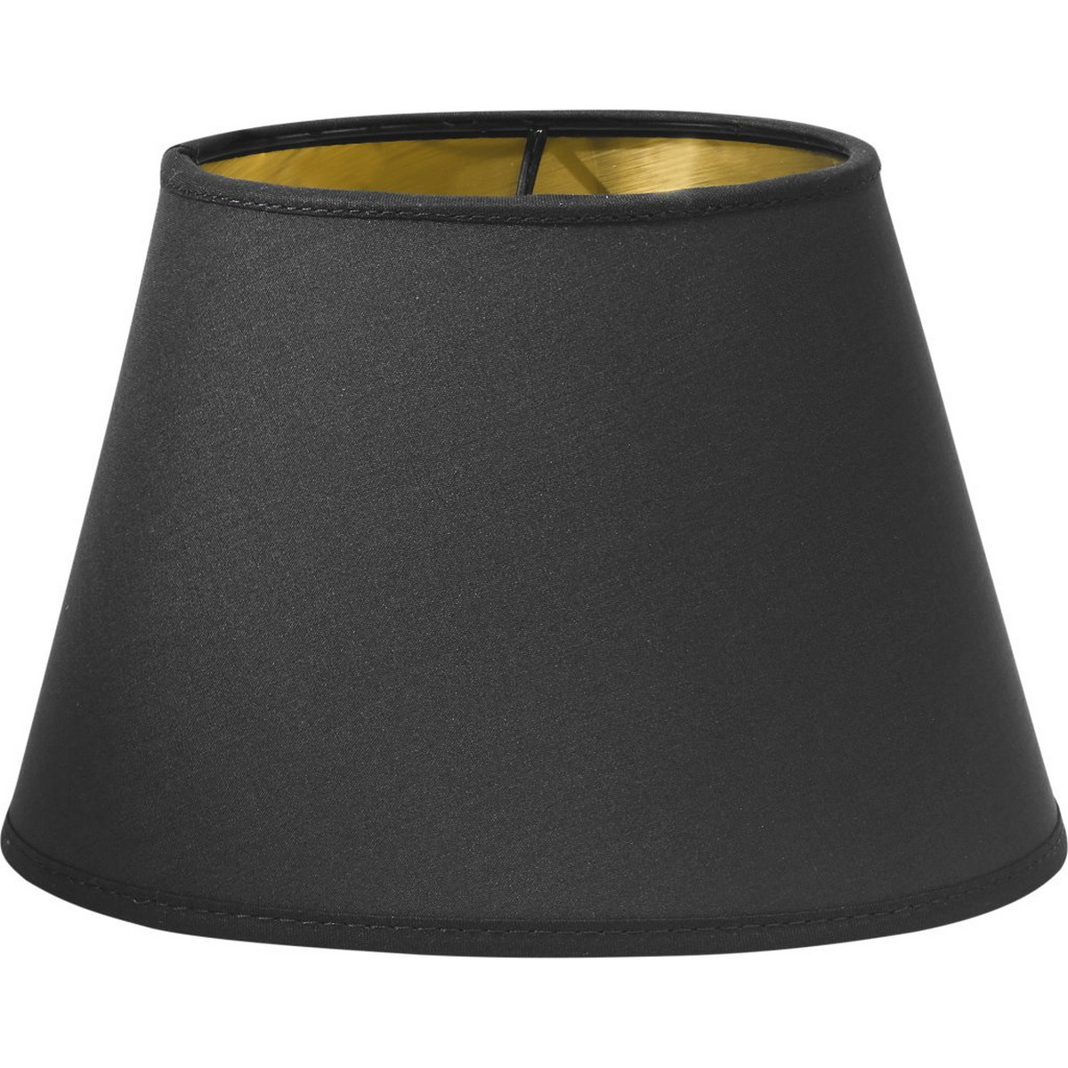 Oval Lampsk�rm, Svart/Guld 20cm