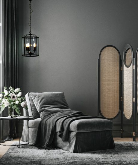 BUDGIE taklampa �28, svart/r�k