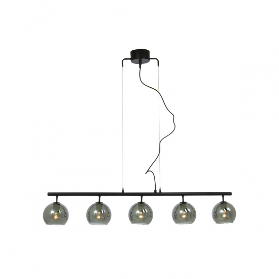 ATOM taklampa 5:a rak, svart/r�k