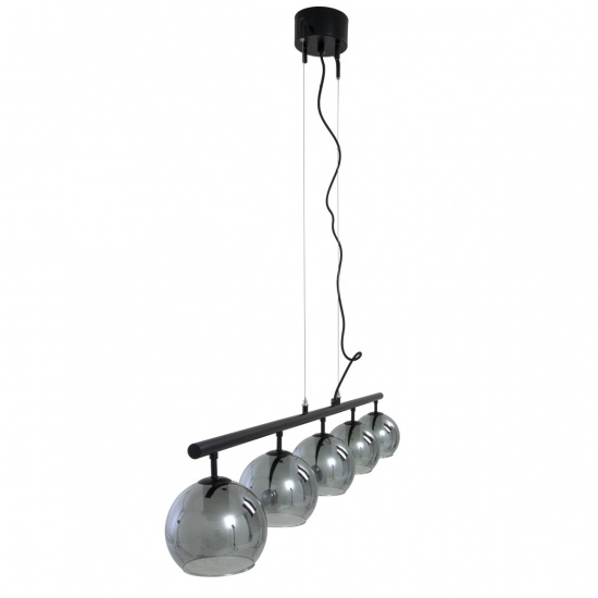 ATOM taklampa 5:a rak, svart/r�k