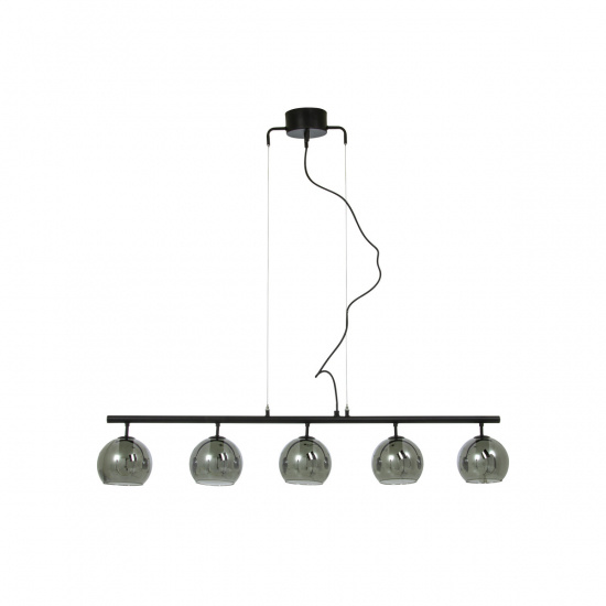 ATOM taklampa 5:a rak, svart/r�k