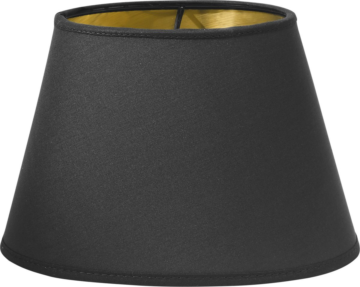 Oval Lampsk�rm, Svart/Guld 25cm
