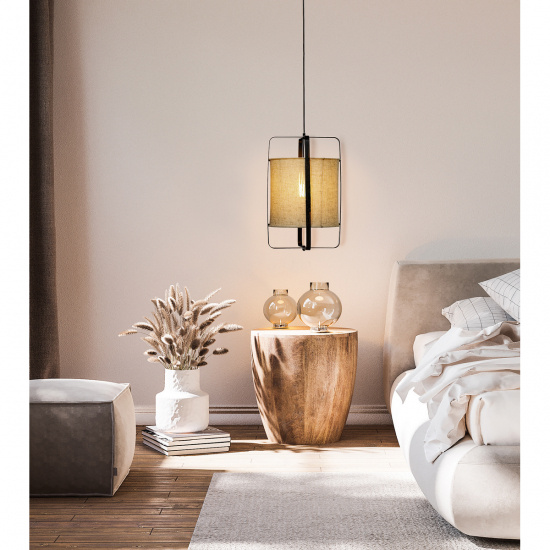 RONDA taklampa, svart/beige