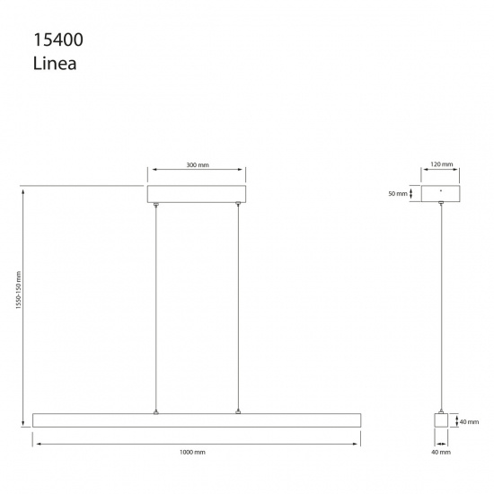 LINEA taklampa, brunbets/svart