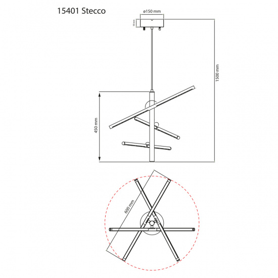 STECCO taklampa, svart