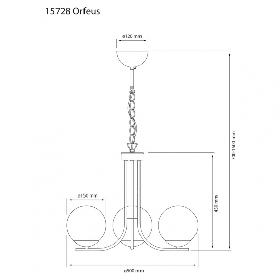 ORFEUS taklampa, matt m�ssing