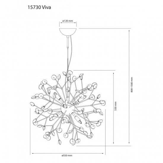 VIVA taklampa, svart