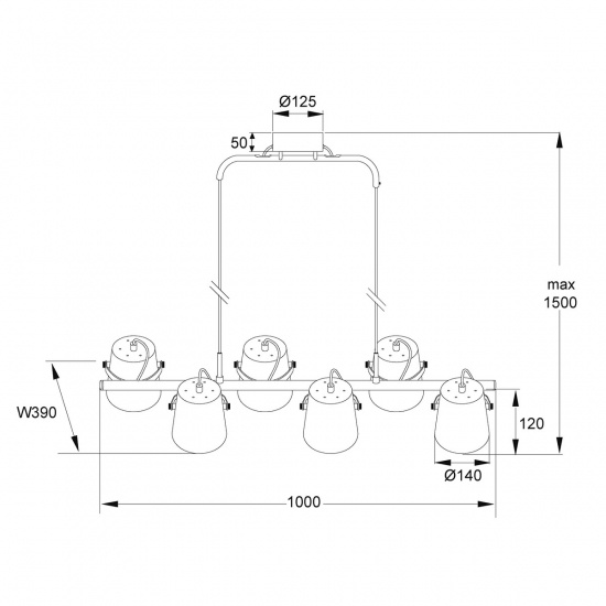 ESPRESSO taklampa 6:a, svart/tr�
