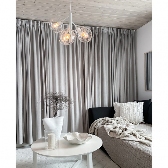 ATOM taklampa 5-arm, vit/klar