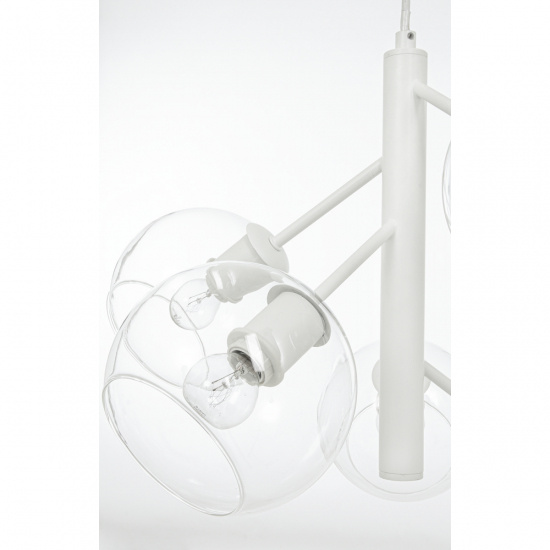 ATOM taklampa 5-arm, vit/klar