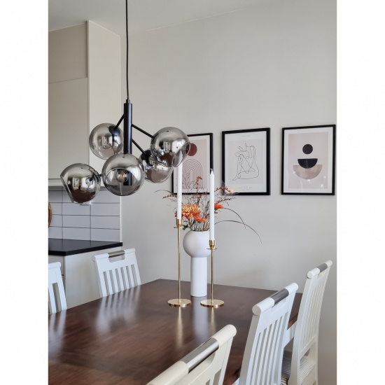 ATOM taklampa 5-arm, svart/r�k