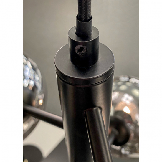 ATOM taklampa 5-arm, svart/r�k