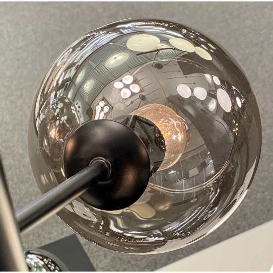 ATOM taklampa 5-arm, svart/r�k