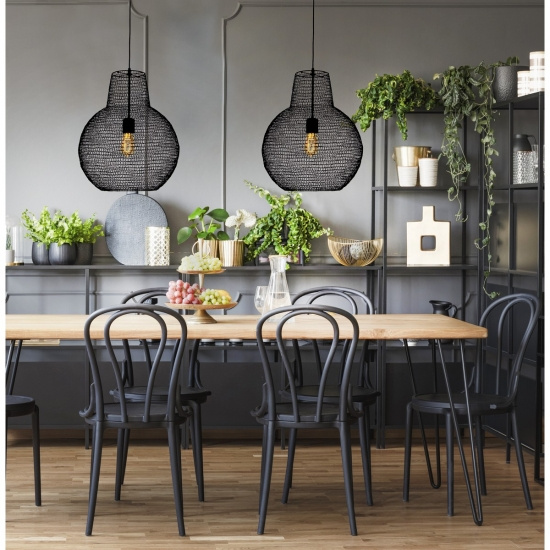 TRASSEL taklampa rund, svart 