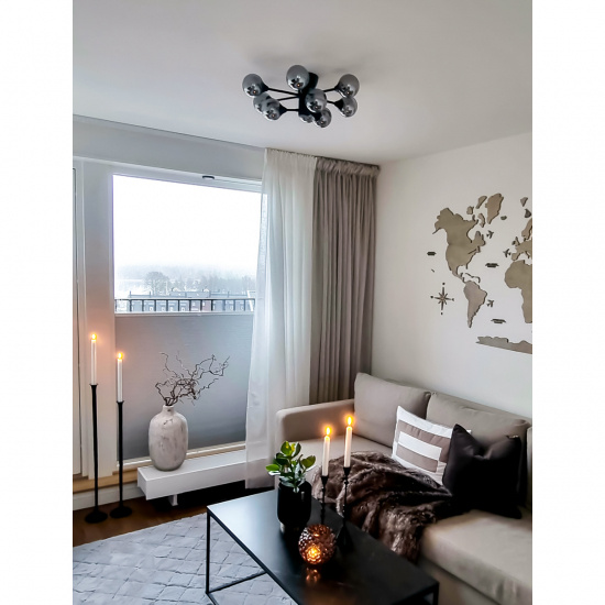 COSMOS plafond krokupph., svart/r�k