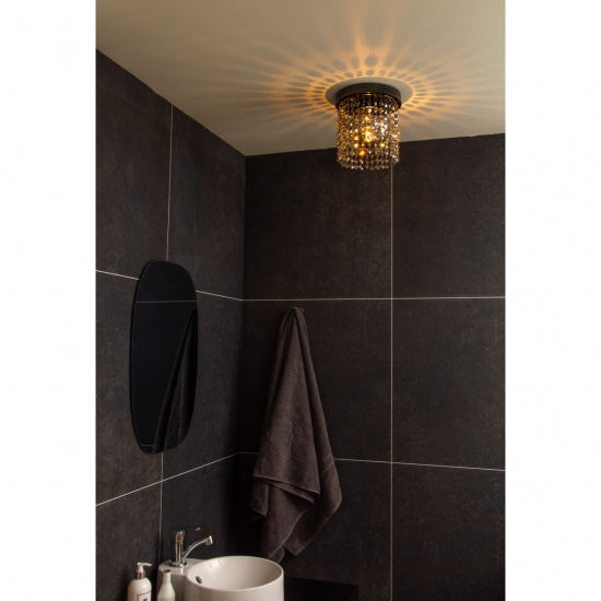 CLAUDIA plafond bad, svartkrom/r�k