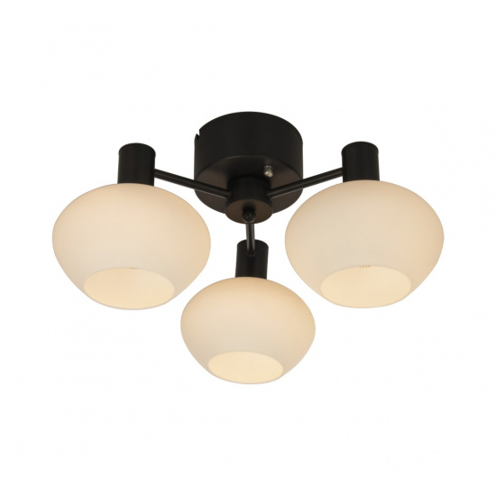 BELL plafond 3-arm, svart/vit