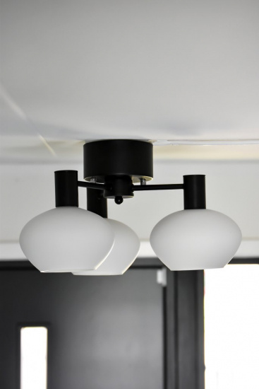 BELL plafond 3-arm, svart/vit