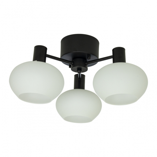 BELL plafond 3-arm, svart/vit