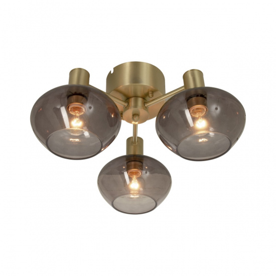 BELL plafond 3-arm, matt m�ssing/r�k