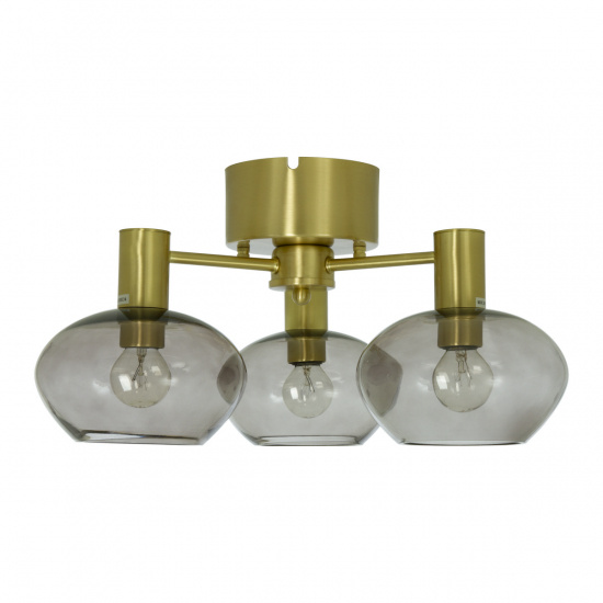 BELL plafond 3-arm, matt m�ssing/r�k