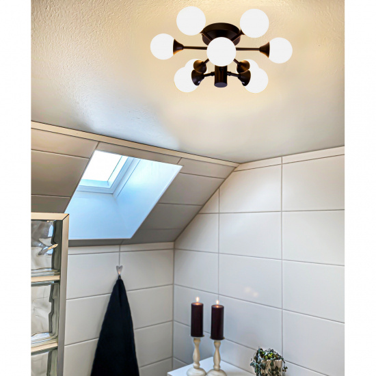 COSMOS plafond bad, svart/vit