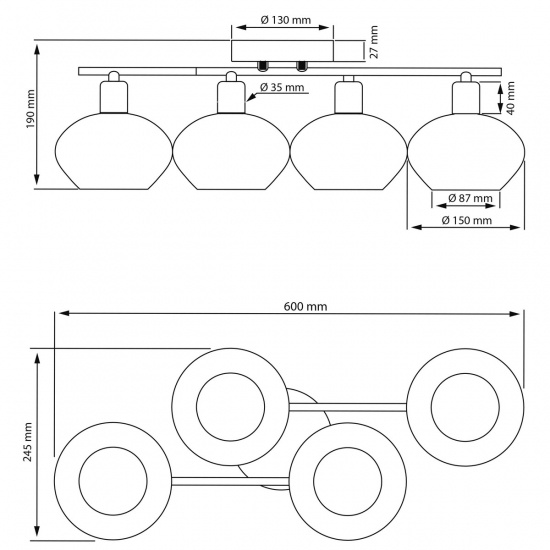 ELBA plafond bad, matt m�ssing