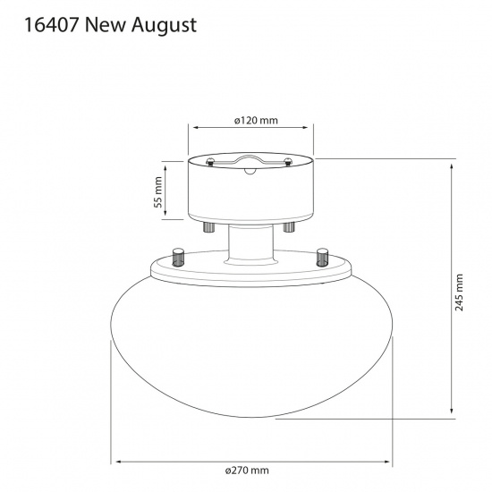 NEW AUGUST plafond, silver/vit