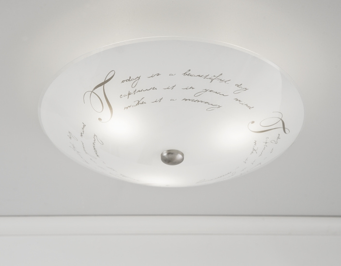 SKRIFT plafond 50cm, vit/st�l