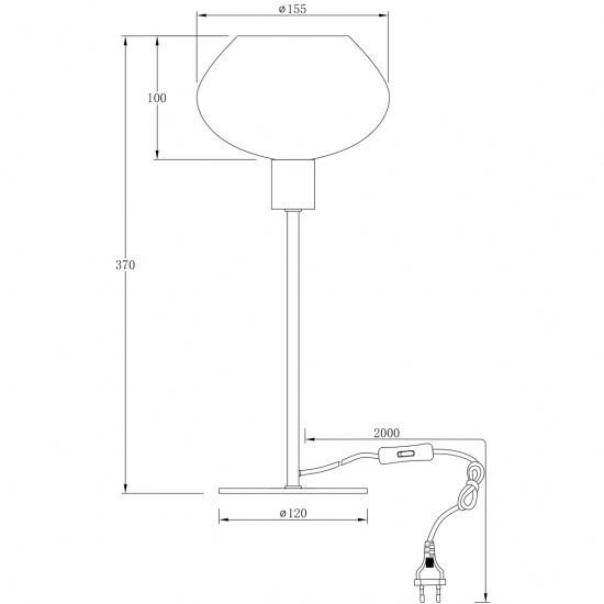 BELL bordlampa h�g, matt m�ssing/r�k