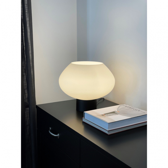 BELL bordlampa stor, svart/vit