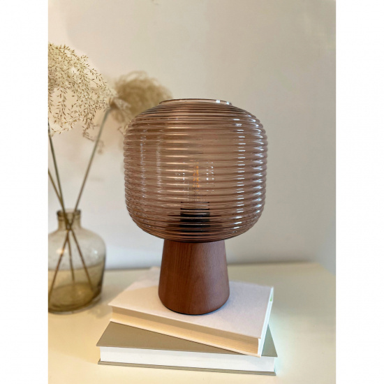 AURA bordlampa, brunbets/ brun