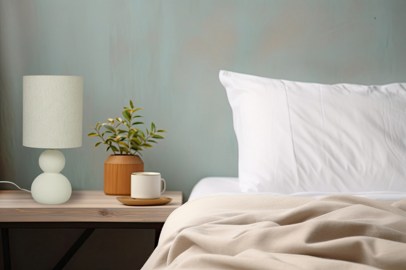 KALAMATA bordslampa, naturvit/naturvit