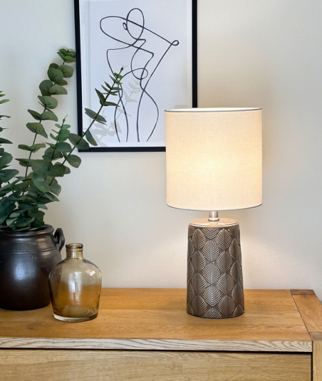 BODIL bordslampa, brun/beige