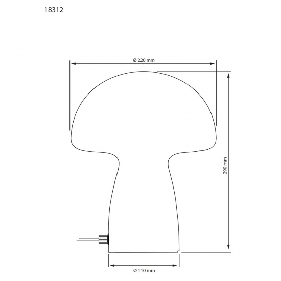 MUSHI bordslampa stor, vit