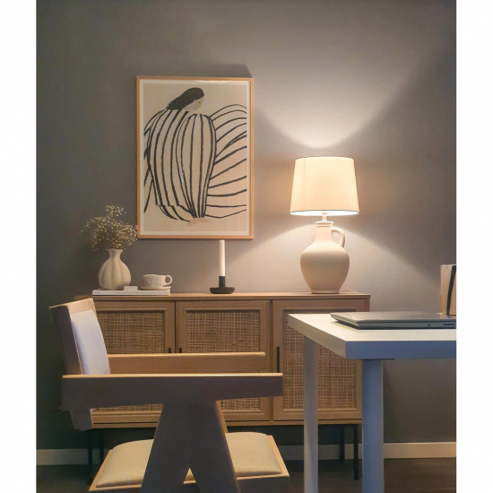 ATHENA bordslampa, naturvit