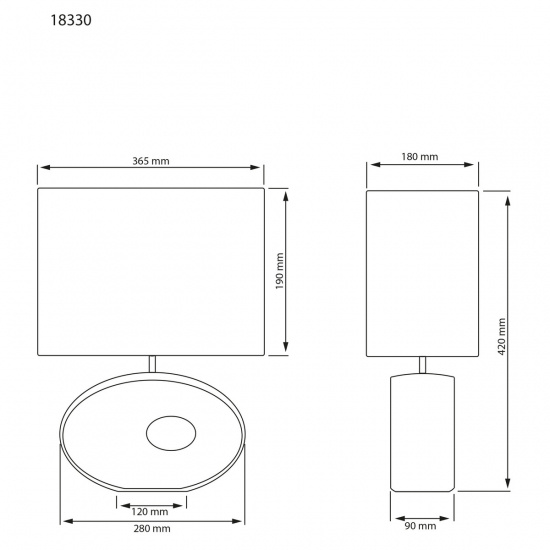 ELLIPSE Bordlampa - Beige/Naturvit