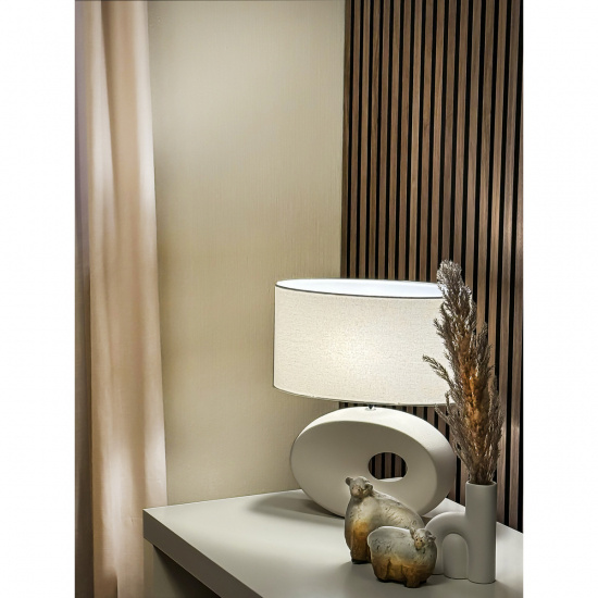 ELLIPSE Bordlampa - Beige/Naturvit