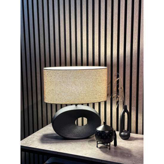 ELLIPSE bordslampa, svart/beige