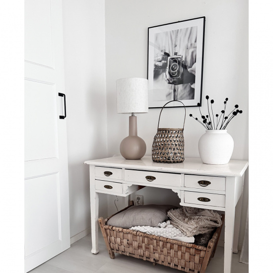 ELEANA Bordlampa - Brun/Beige - h�jd 73cm