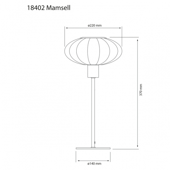MAMSELL bordslampa liten, krom/vit
