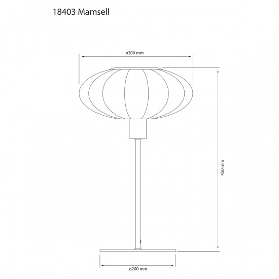 MAMSELL Bordlampa - Stor - Krom/Vit - H�jd 45cm