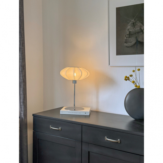 MAMSELL Bordlampa - Stor - Krom/Vit - H�jd 45cm